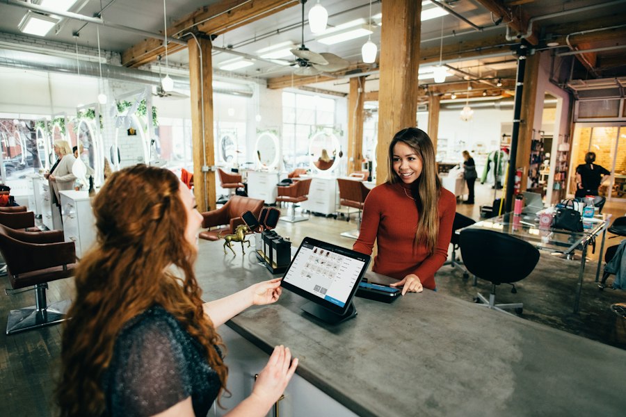 Customer shopping bags after an online-to-store purchase
