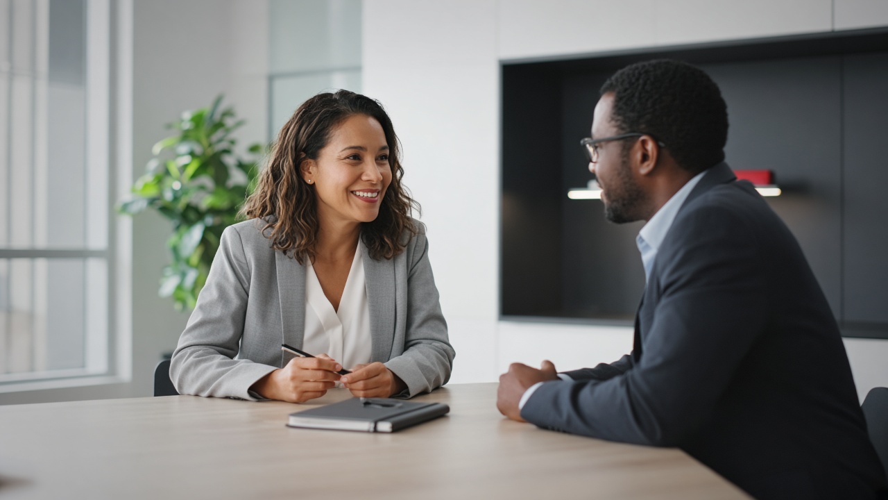 Insurance advisor with client — section 3